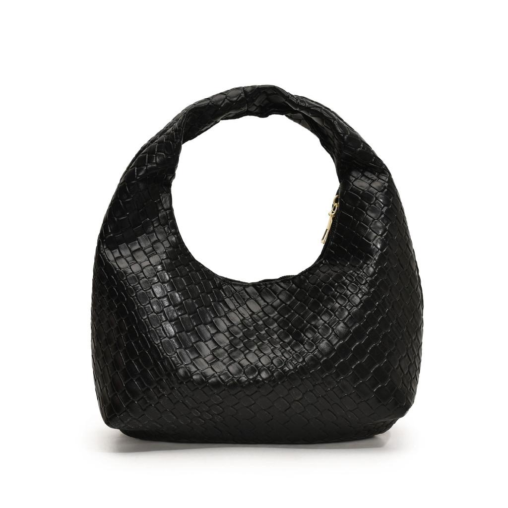 Stylish Women's New Moon Shoulder Handbag With Trendy Pu Material And Unique Design In Black Red Brown White Colors