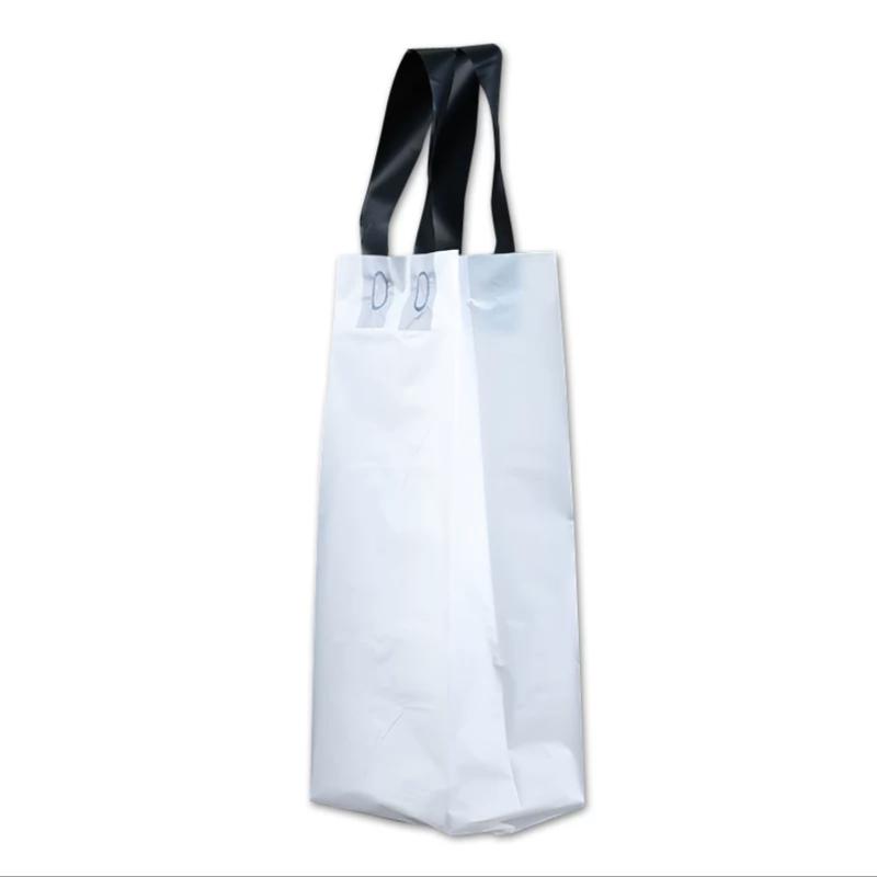 Plastic Handbag Single Double Wine Bottle Storage Sack Halloween Thanksgiving Wedding Gift Packaging Pouch Champagne Beverage Universal White Vest Bag