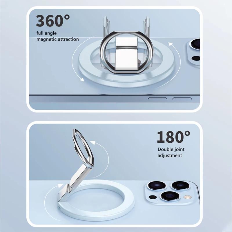 Universal Magnetic Phone Ring Holder 360° Rotating for IPhone 12 13 14 Series MagSafe Removable Cell Phone Grip Kickstan