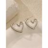 1pair Heart Shaped Hoop Earrings, Elegant Jewelry Gift For Valentine's Day, Daily Wear For Women Valentines,Mom,Mother,Mother's Day,Gift