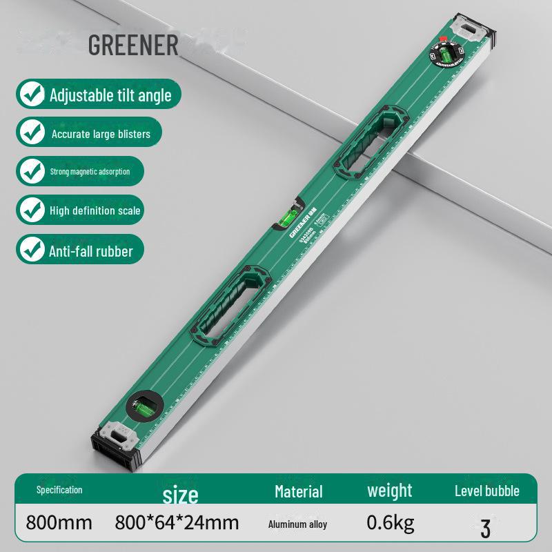 

Высокоточный магнитный уровень Green Forest: Инструмент для измерения и украшения из алюминиевого сплава с защитой от падения 800mm