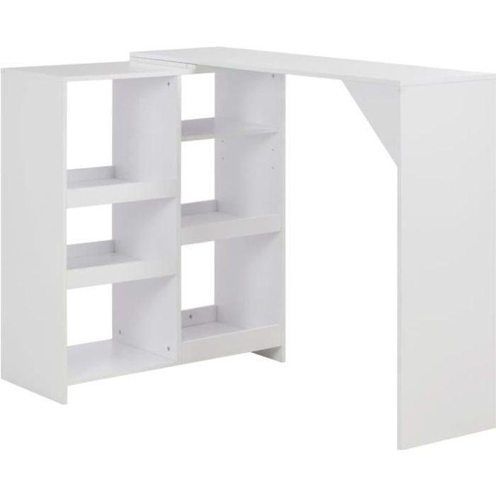VidaXL Bar Table with Removable Shelf White 138 X 40 X 120 Cm