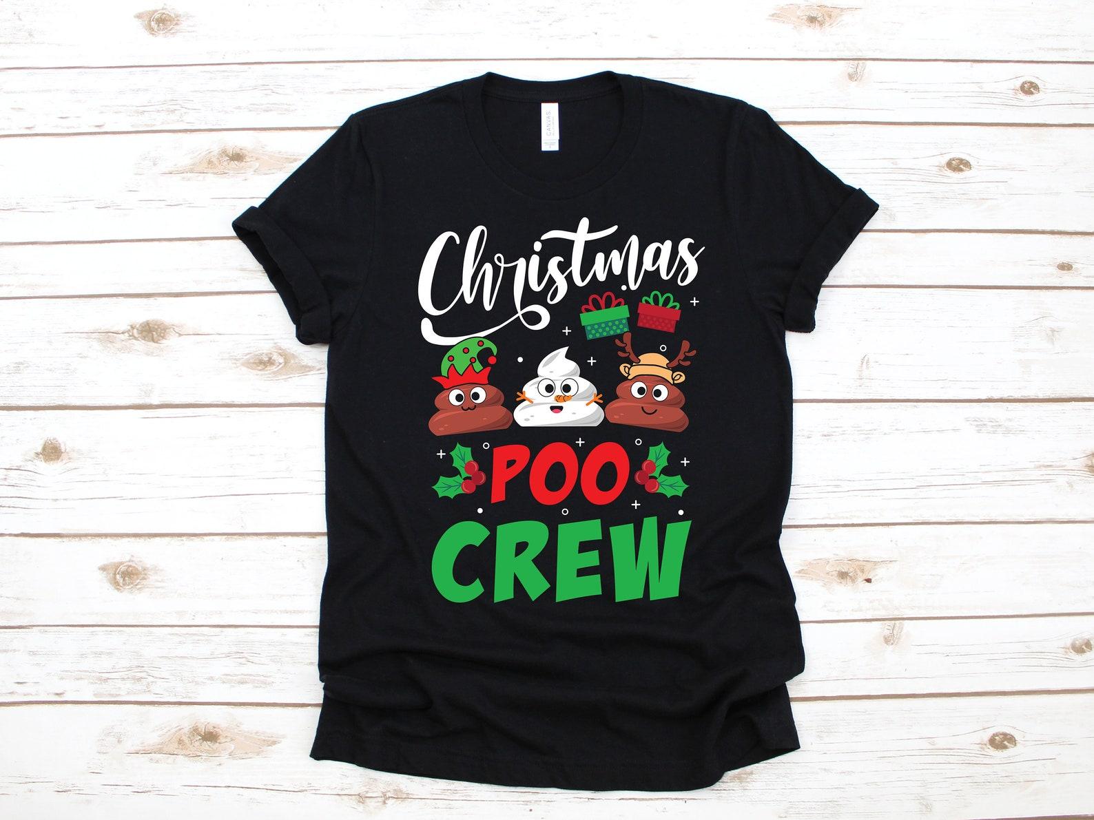 Christmas Poo Crew T-Shirt, Funny Poop Kids Tee, Toddler Tee, Baby, Tank Top, T-shirt, T-shirt,T-shirt, Kids Tee Apparel Gift 4XL
