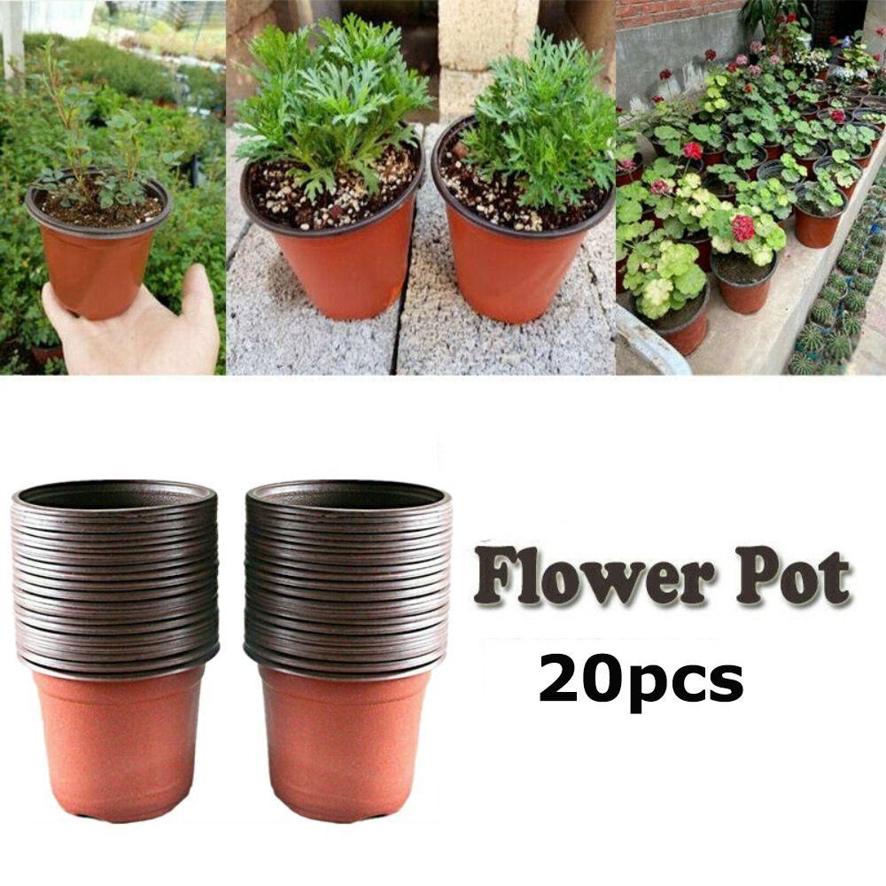 20PCS Garden Decor Garden Supply Plastic Nursery Pot Planter Seed Trays Plant Pots Flower Bucket