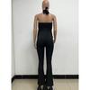 Women's Summer Strapless Backless Slim Cross Strap Jumpsuit