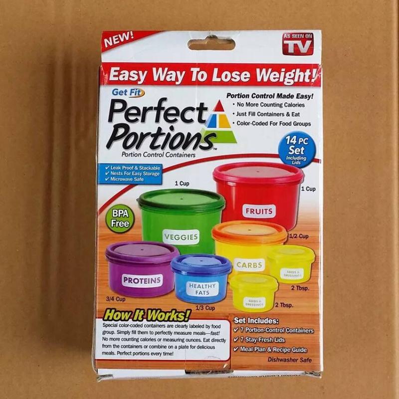 Set di Scatole per Conservazione Fresca da 7 Pezzi - Lunch Box per Controllo Dieta Porzioni Perfette Scatola Freschezza Scatola Freschezza TV