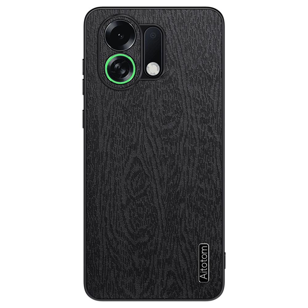 For Oppo K13 Turbo Pro 5G Case Wood Texture PU Leather Coated PC TPU Phone Cover