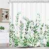 Plant Pattern Print Shower Curtain Bathroom Curtain with Hook