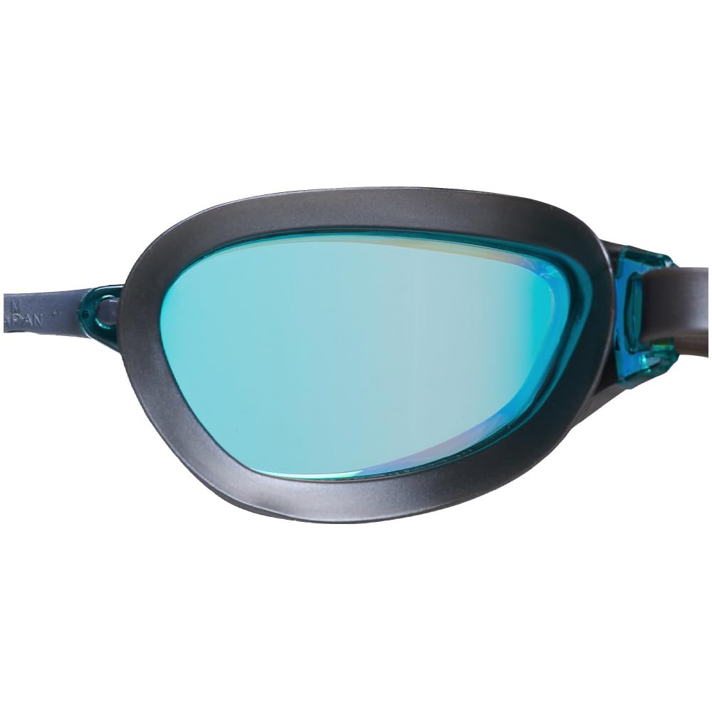 Mizuno GX SONIC EYE Swimming Glasses with Cushion Curved Lenses N3JEC531 Green with Shadow Mirror Unisex G-Type (Racing Type) -