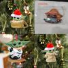 Charming Acrylic Baby Yoda Santa Claus Christmas Ornament For Festive Car Decor