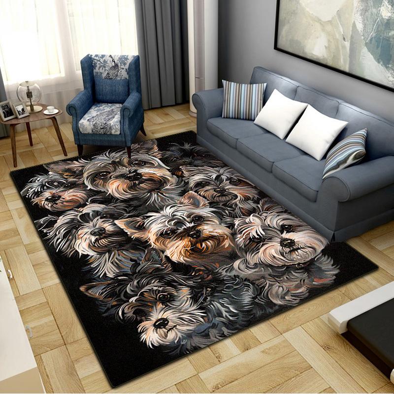 Pitbull Yorkshire Carpet Rug for Living Room Bedroom Home Sofa Decoration,Kids play Non-slip Floor Mat