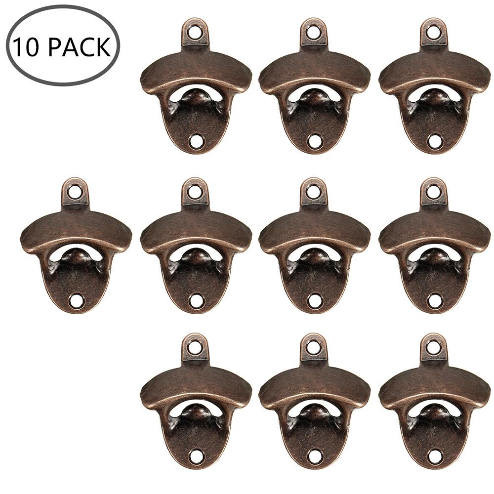 

10PCS Wall Mounted Beer Bottle Opener Zinc Alloy Soda Beer Wine Bottle Opener Vintage Heavy Duty Bottle Opener for Kitchen Party