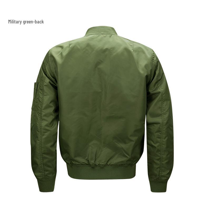 Plus Size Men's MA-1 Pilot Jacket - Sporty Stand-up Collar Casual Wear
