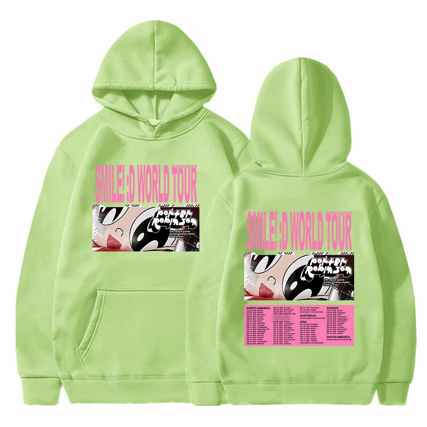 Double Side Printing Hoodies Porter Robinson Smile World Tour 2024/2025 Sweatshirts Streetwear Winter Fall Warm Hooded Pullovers