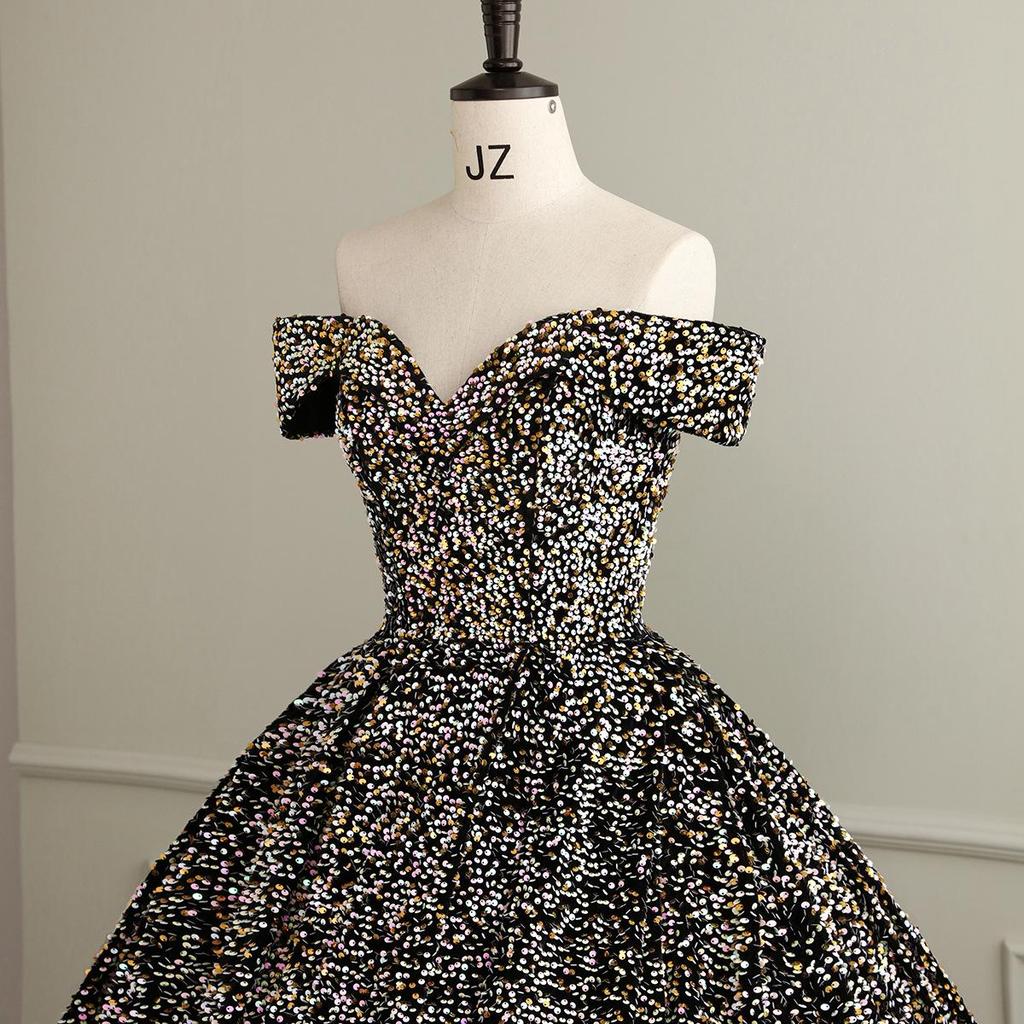 Cross-border Shiny Pitaya Puffy Skirt Wedding & Evening Gown