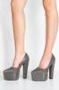Women's Fashion Platinum Full Stone Classic Pointed Thick Heeled Pointed Platform Evening Dress Shoes For Party
