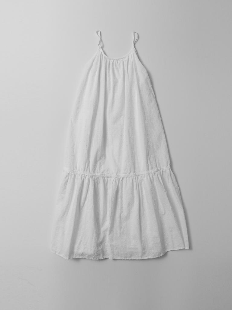 STAY WITH ME Swiss Dot Slip Dress_White