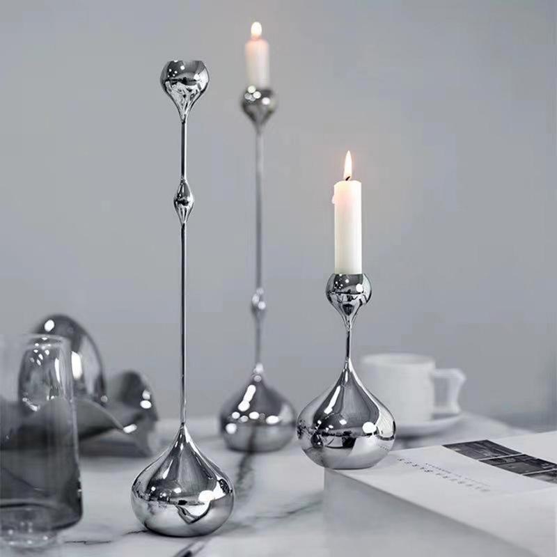 Lysestage, Metal Lysestage Romantisk Kunst Borddekoration Til Hjemmet Spisestue , Bryllupsfotografering Rekvisitter