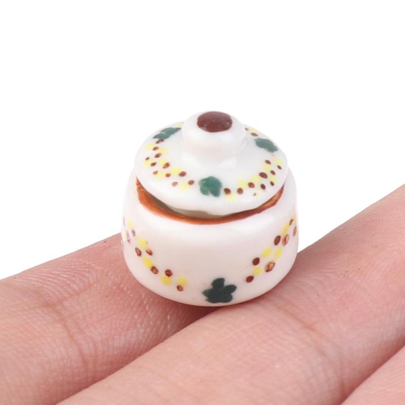 1Setul 1:12 Păpușă Miniatură Ceramică Cutie Condimente Borcan Depozitare Model Bucătărie Decor Jucărie Accesorii Casă de Păpuși