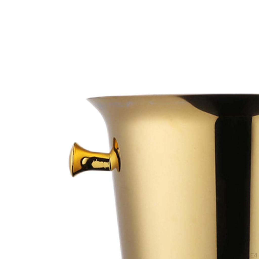 2L Edelstahl-Eiskübel-Set mit Griffen, Geeignet für Wein, Bierflaschen, Getränke, Kaffee