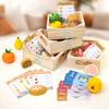 Wooden Play Food Sets for Kid Kitchen Simulation Cutting Bread Game Pretend Play Early Educational Cognition Toys for Boys Girls