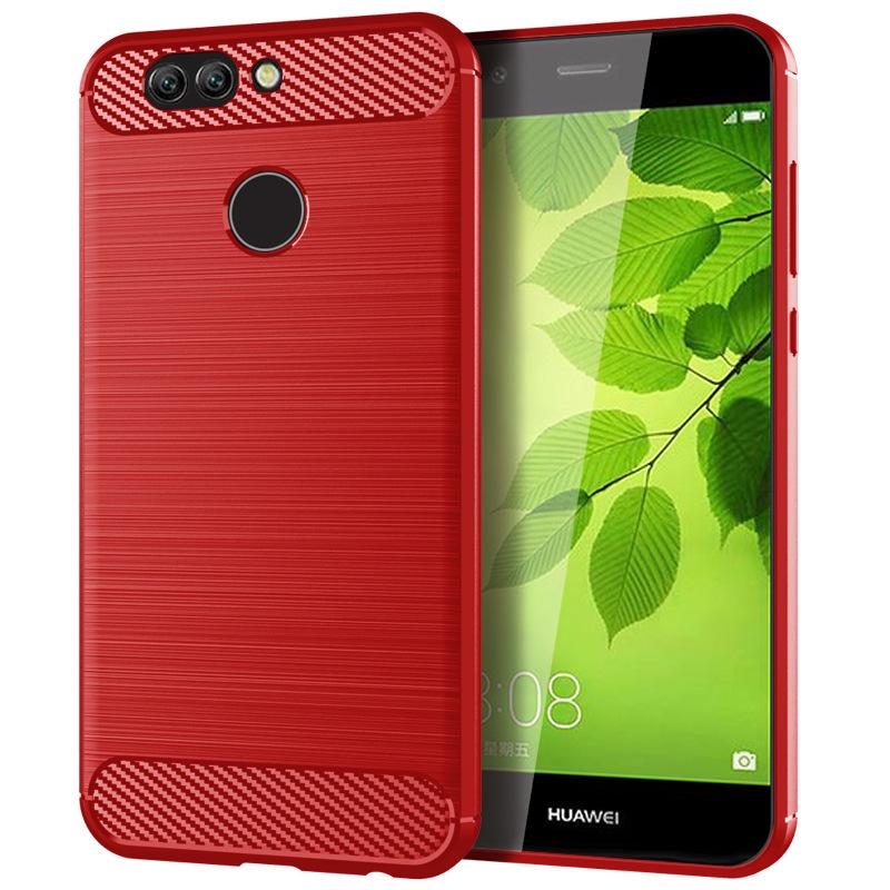 

Мягкий силиконовый чехол-бампер с матовой отделкой для Huawei Nova 2 plus, противоударные чехлы из углеродного волокна для Huawei P10, задняя крышка для селфи-телефона P10 Selfie красный