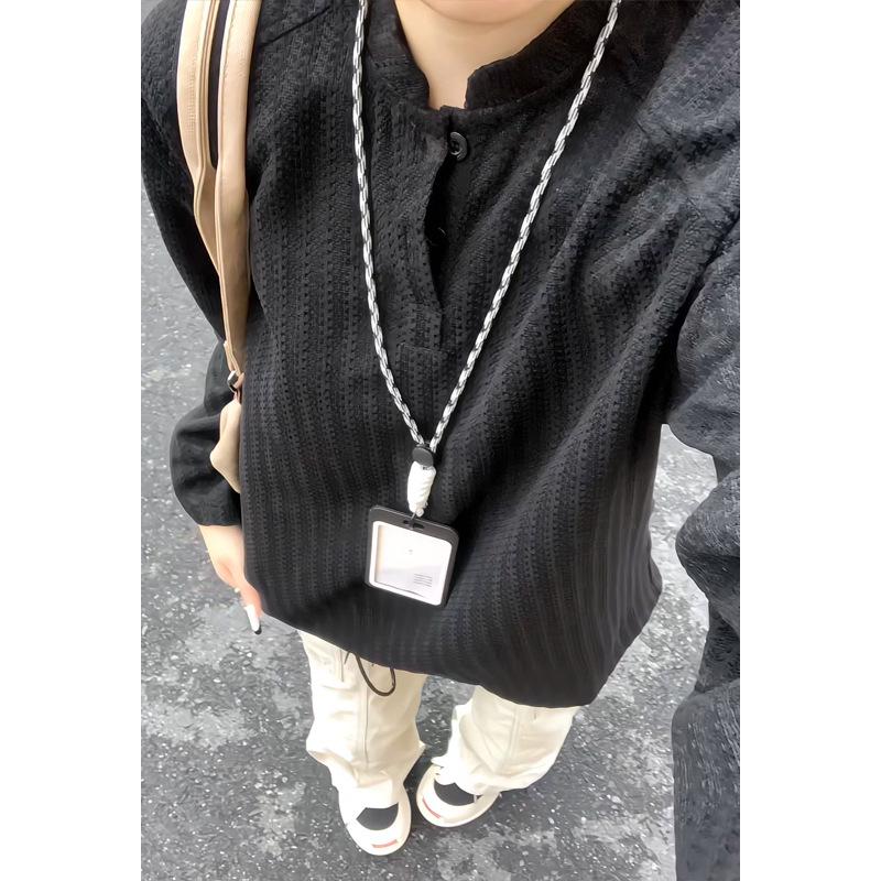 Gray Fishbone Henley Neck Hoodie Polo - Men s Retro Heavyweight Long Sleeve Shirt 4XL