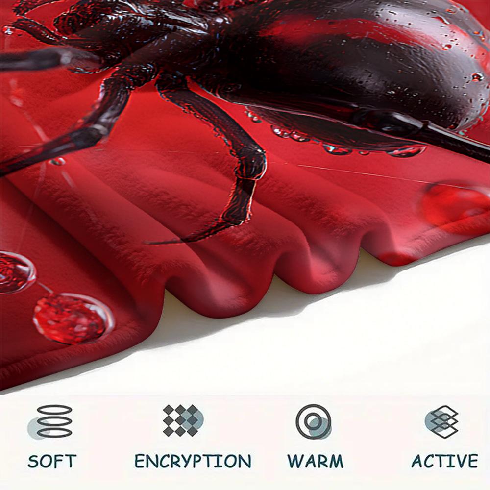 Spider Print Flannel Blanket, High quality Comfortable for All Seasons, Home Decor, Warmth and Comfort, Perfect for Christmas Gifts