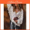 Long Sleeve Solid Color Shirt With Transparent Mesh For Casual Office Wear