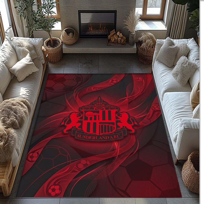 Tappeto in Velluto di Cristallo con Stampa del Sunderland Football Club, Comodo Assorbente d'Acqua Antiscivolo Tappeto per Pavimenti Interni