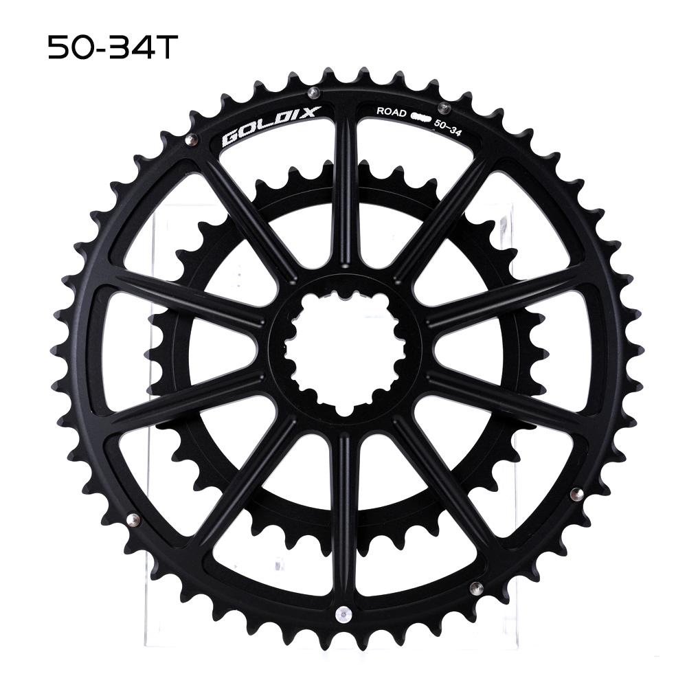 GOLDIX 53-39T 52-36T 50-34T 48-32T 46-30T specification road bicycle crankset chainring suitable for SHIMANO and SRAM 10 11S 12S 50-34T