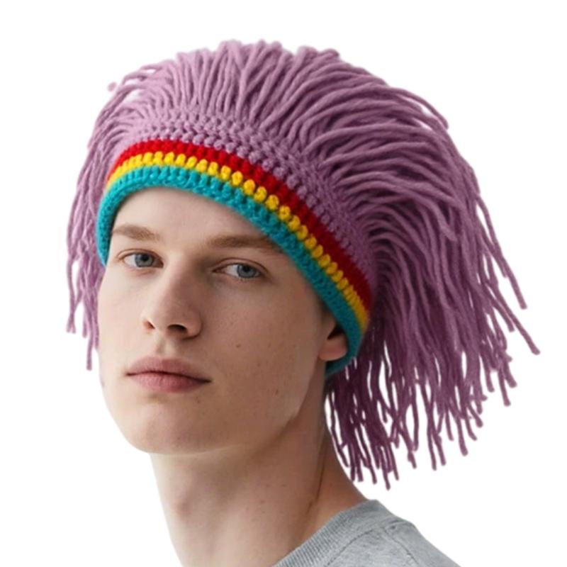 Warm Interlaced Hat With Humorous Hair Fashion Unisex Cold Weather Ear Security For Family