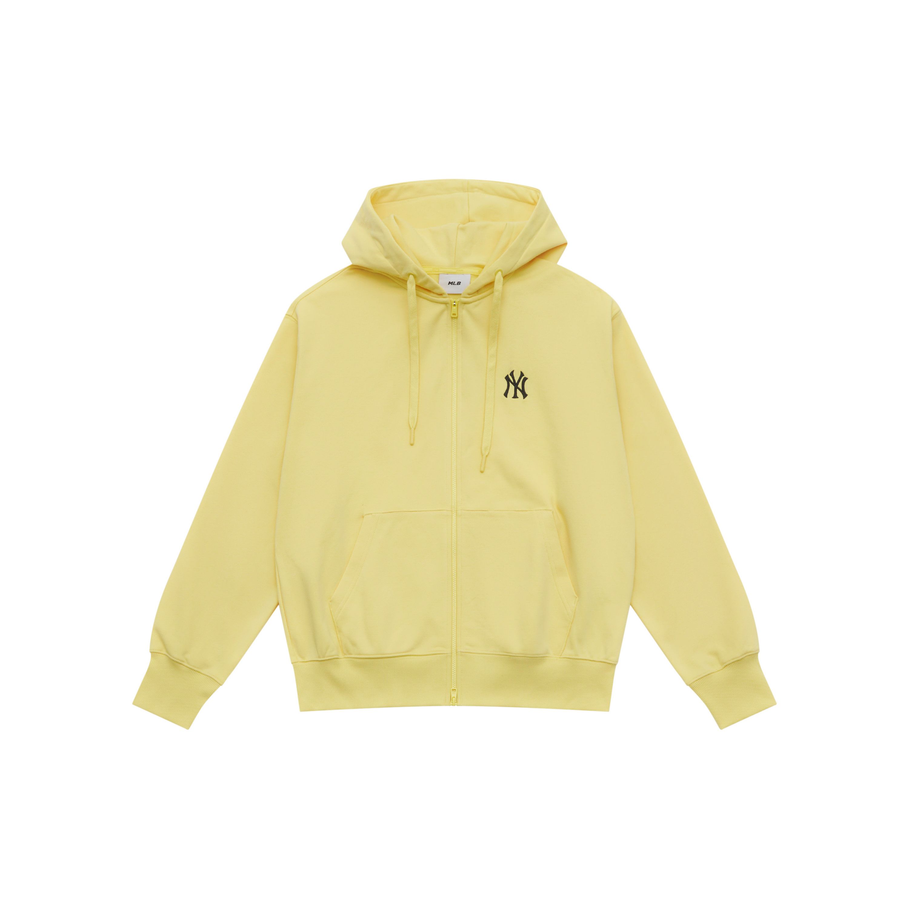 MLB New York Yankees Basic Serie SS25 Einfarbige Vielseitige Bequeme Lässige Weiche Logo Reißverschluss Hoodie Langarm Sweatshirt 3ATRB0151-50YEL XL beige