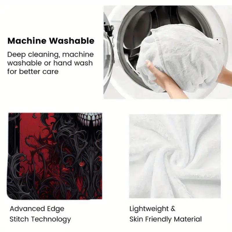 Gothic skull with ornate details 2D Flat Pattern Flannel Blanket High quality All Seasons Warmth and Comfort Perfect for Christmas Gifts.