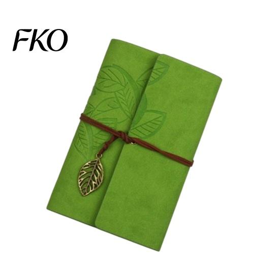 Unique Strap Pendant Notebook Vintage Faux Leather Journal, A5 A6 A7 6 Ring Loose-Leaf Metal Leaf Bookmark with Retro for Writing, Sketching,
