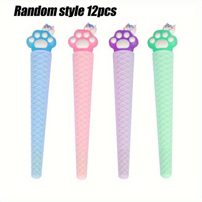 

12pcs Cat Claw Sweetener Neutral Pen Comfortable Grip Stationery School Office Supplies Student Prize Gift Writing Tools Holiday Gift Novelty Station Random style