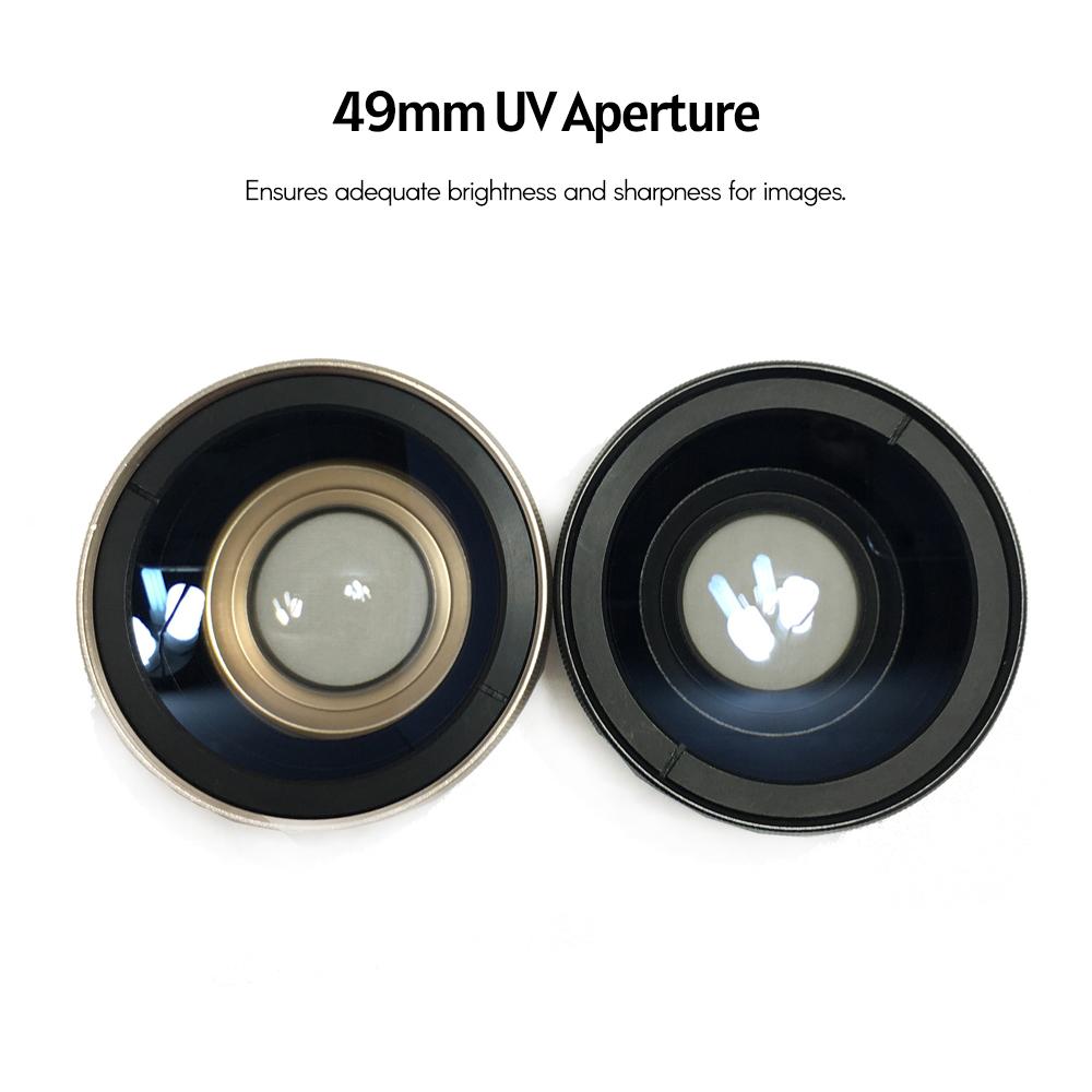 Univerzálny objektív pre fotoaparát mobilného telefónu 37mm závit Objektív pre smartfón 0.45X 49UV Makro a širokouhlý objektív