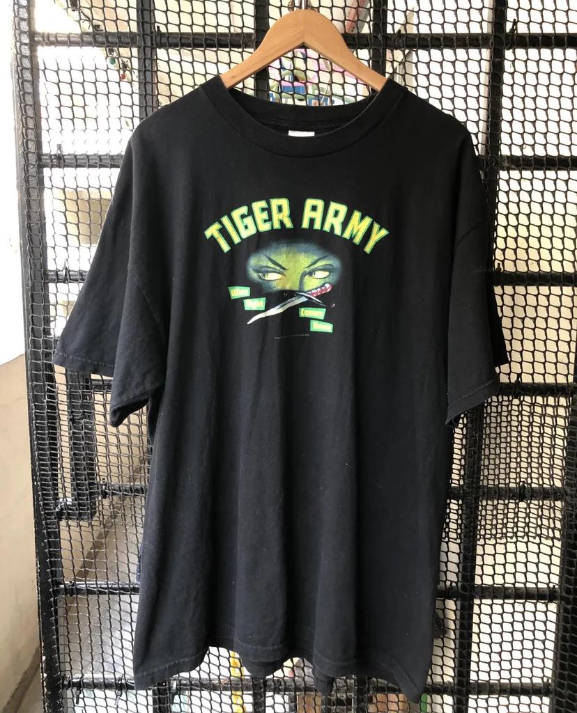 Vtg Tiger Army PSYCHOBILLY ROCK BAND Cotton Black T Shirt All Size For Men UR886