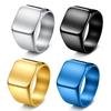 Titanium Steel Jewelry Minimalist Polished Square Men's Ring - Polished Titanium Steel Ring