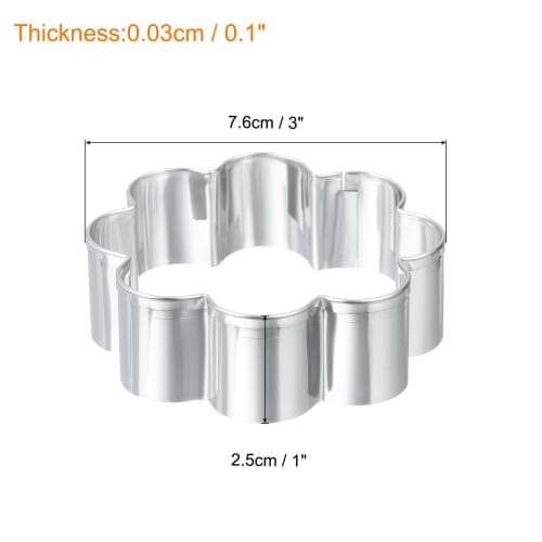 uxcell Set of 1 Stainless Steel Silver Tone Double Flower Cookie Cutter, 1" x 3
