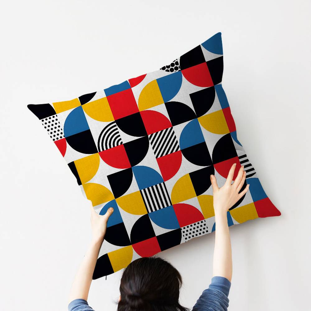 Abstract B-Bauhaus Geometry Cushion Cover Car Throw Pillow Case For Sofa Car Christmas Gift 40X40Cm 45X45Cm