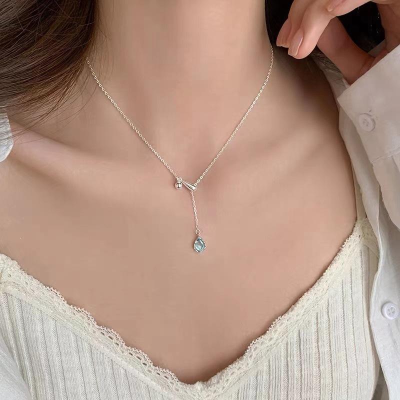 2024 Women's Luxury Water Drop 925 Sterling Silver Clavicle Necklace
