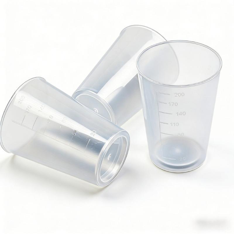10pcs/set 200ml Transparent Plastic Measuring Cups with Milliliter Scales Multi-use Dispensing Graduated Cups