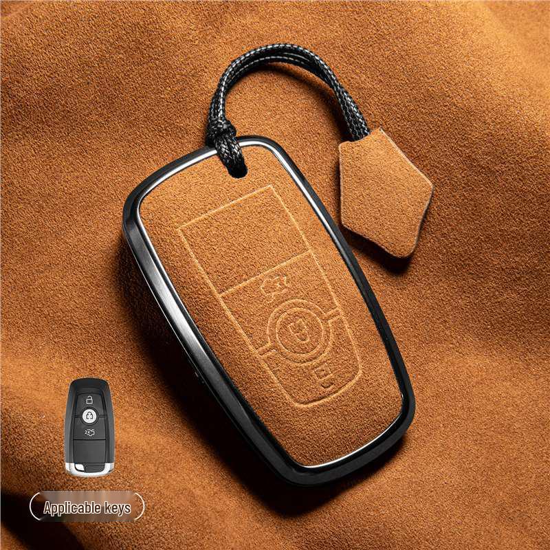 Luxury Suede Key Covers for Ford Explorer ST, Escape, Edge, 4WD, Mondeo, and EVOS