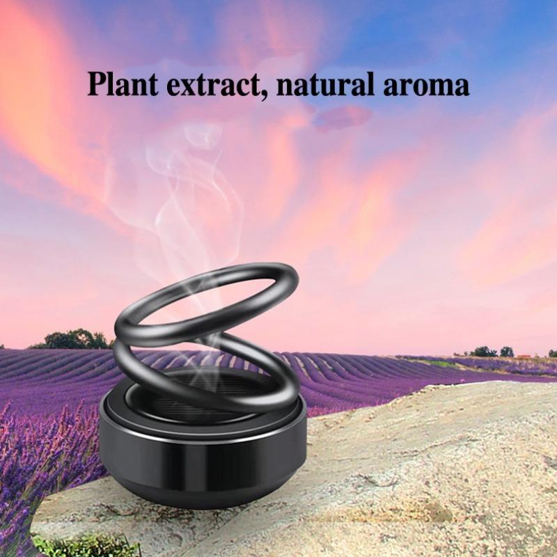 Solar Car Carrying Fragrance Air Freshener Perfume Double Ring Rotary Decoration Automobile Interior Air Outlet Diffuser