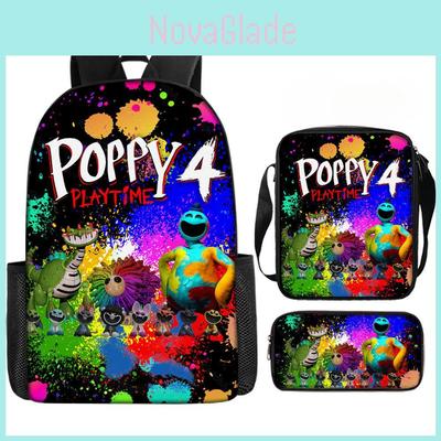 Poppy Playtime 4 Nightmare Critters Schulrucksack Oxford Atmungsaktiv Leicht Für Kinder Schulmaterial
