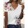 DICFY Women's Fashion Casual Summer Spring V-Neck Short Sleeve Blouses & Shirts