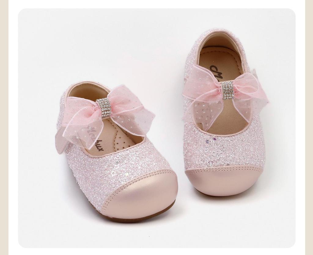 Maib Xiong 2026 Frühling Baby Mädchen Pre-Walking Schleifenschuhe - Lässige Leder Mode Schuhe
