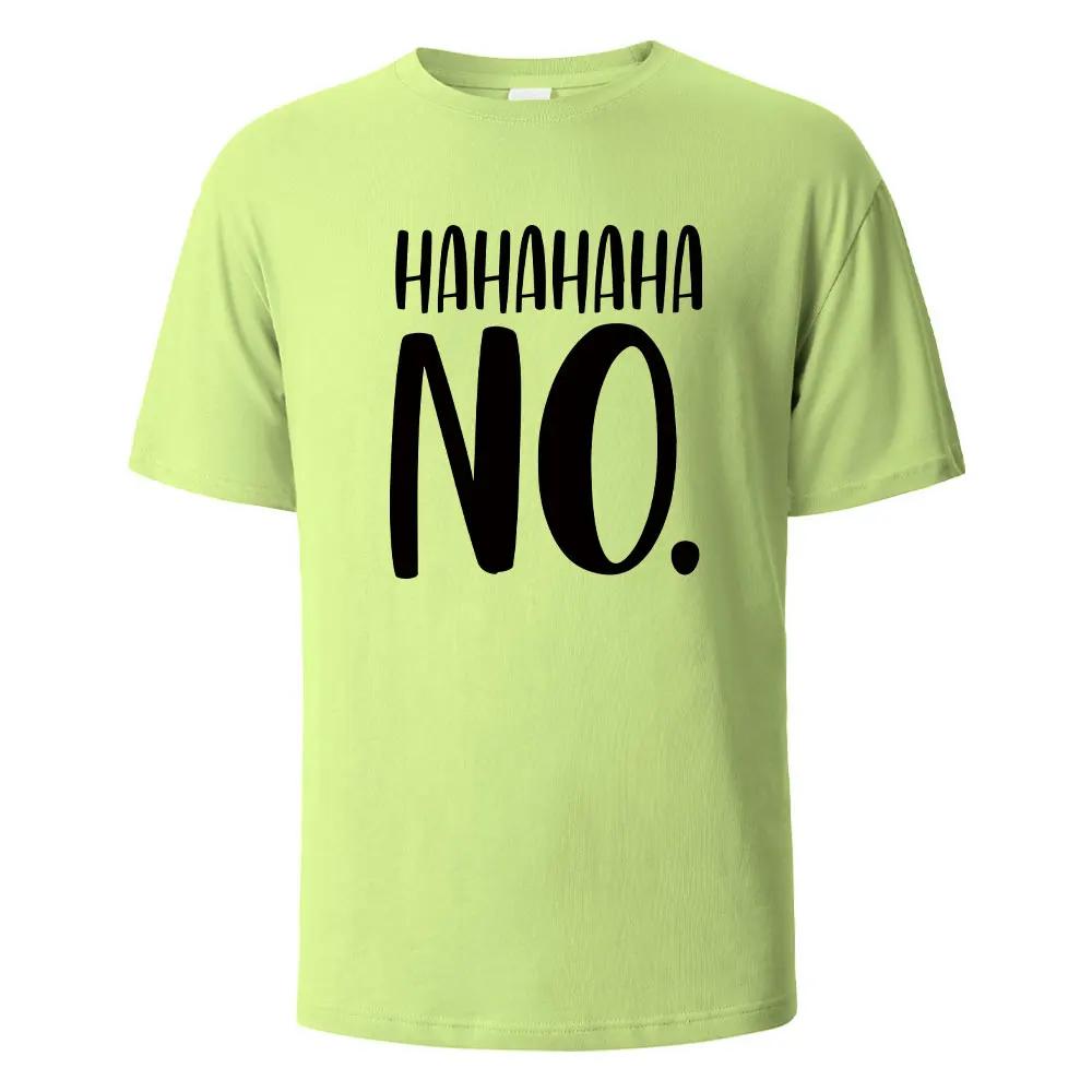 Hahaha No Print T-Shirt Summer Tees For Men Women 100% Cotton O-neck Oversize Casual Short Sleeved Tops