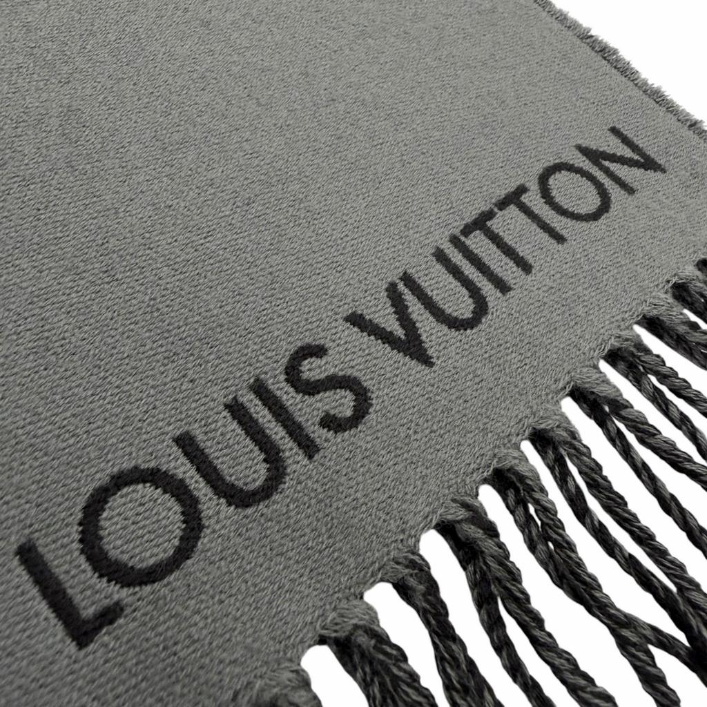 Excellent LOUIS VUITTON Scarf Muffler Graphic Dual Wool Mens M79097 Used